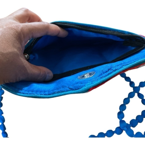 Handmade Ethnic Embroidered Banjara foldover Clutch/ Purse-Crossbody Bag - Picture 6 of 9